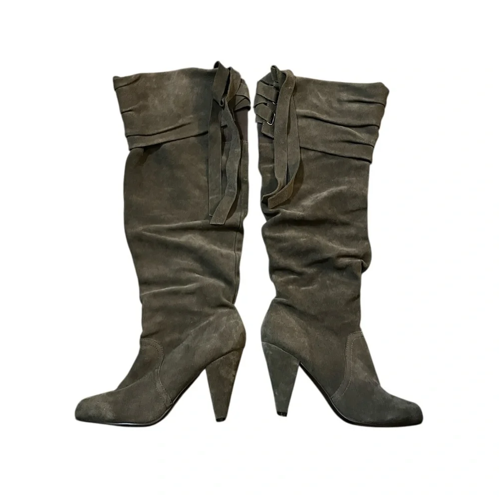 Naughty Monkey Women's Fearless Knee-High Boot Heel Suede Leather Size 6